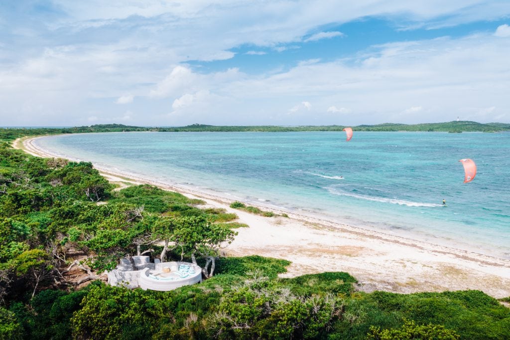 Kite Deck on Miavana with views across Turtle Bay