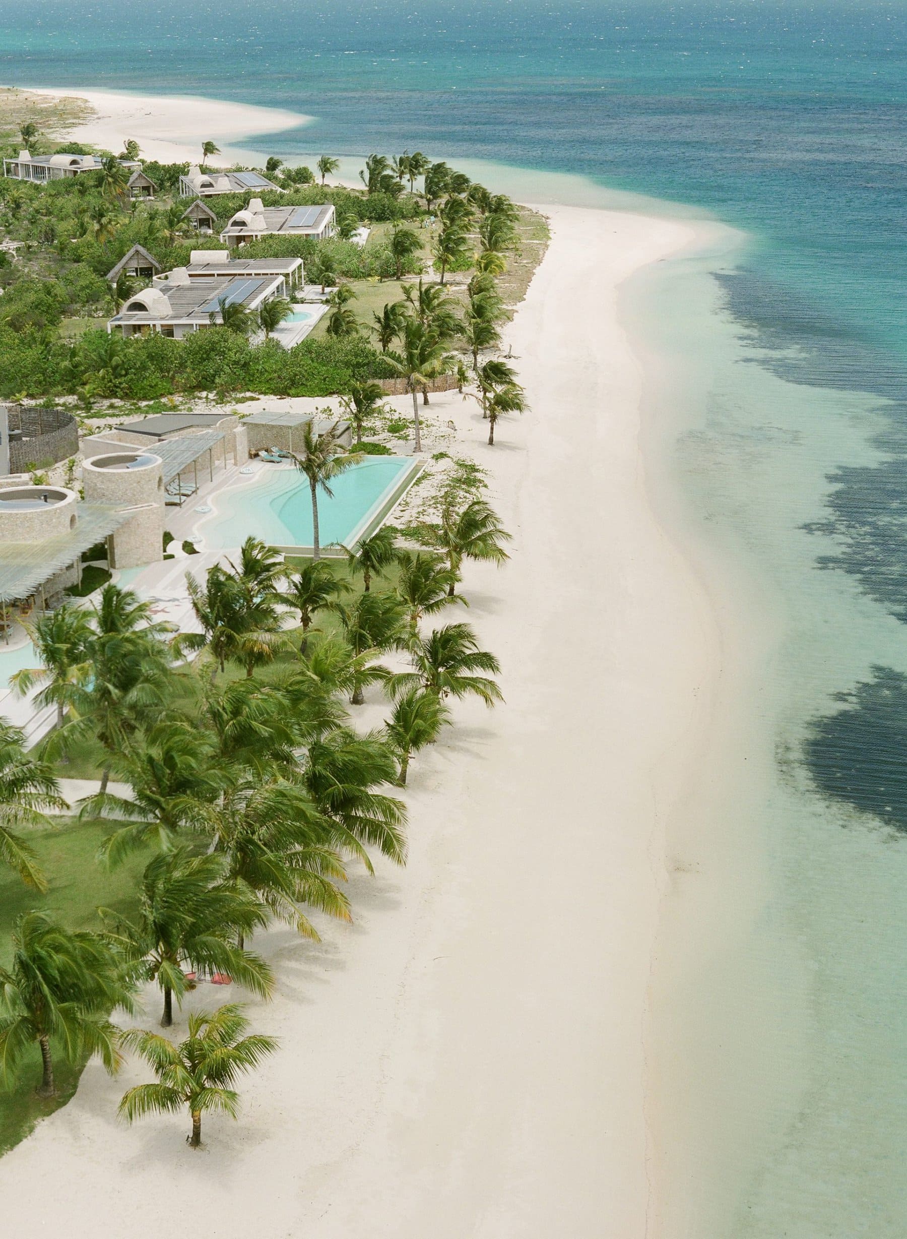 Ariel view of many villas at Miavana
